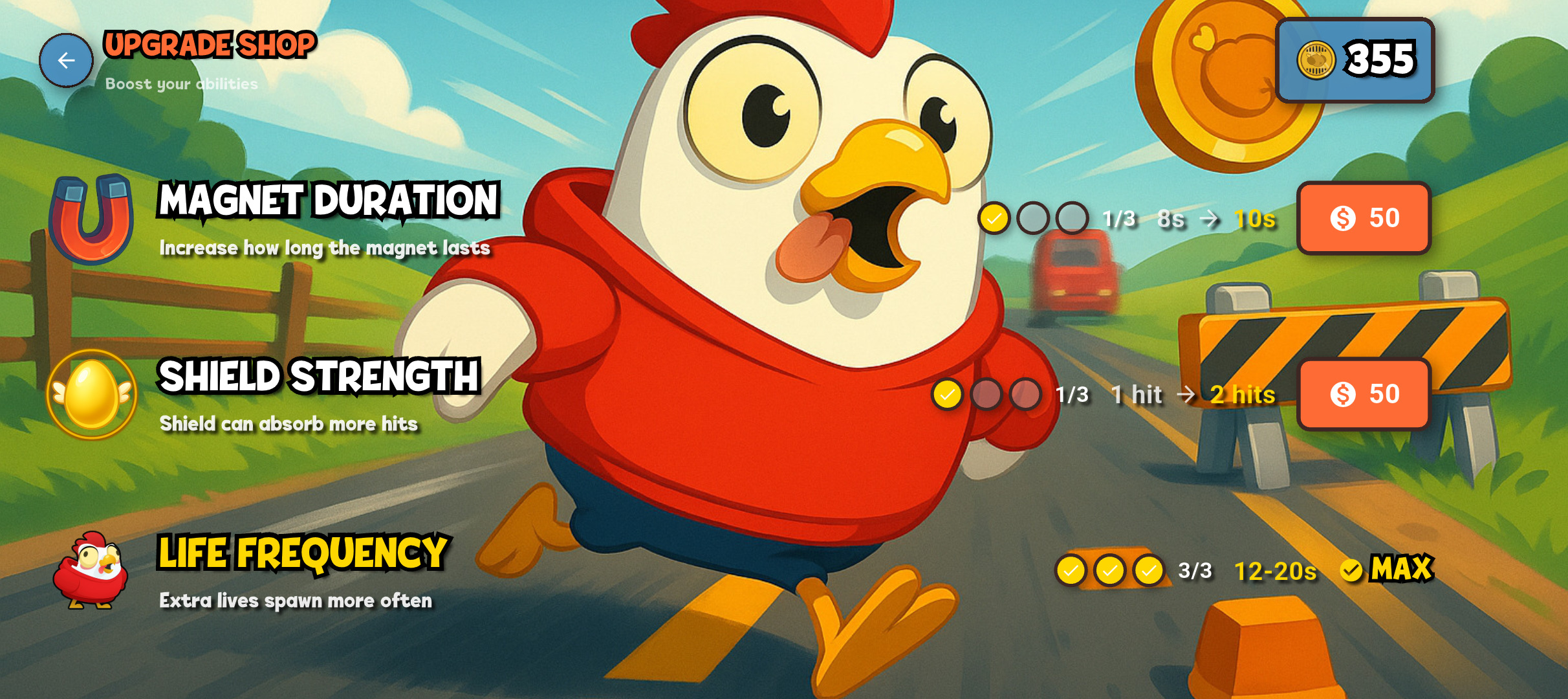 Chicken Run - Upgrade shop